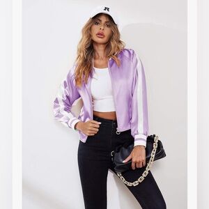 NWT Purple Bomber Jacket